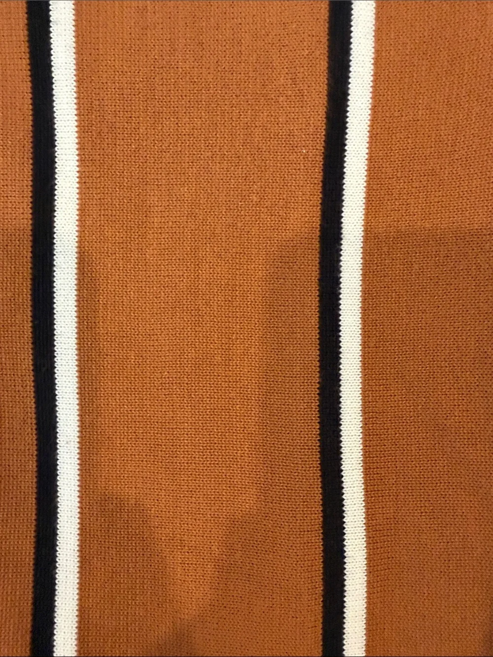 J. Crew Men's Rust and Black Vertical Stripe Short-Sleeve Button-Down Shirt